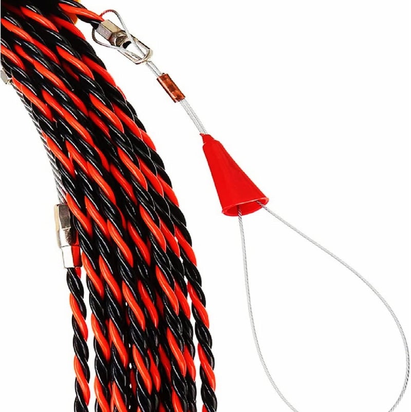 VGongTech 1/5" 50ft Fish Tape Cable Puller Cable Rods Kit 15M PET Electrical Cable Puller Through Wall Wire Guide Device Threader Fish Cable Fastener - Image 3